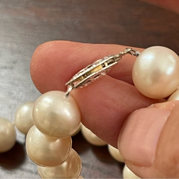 High quality cultured freshwater 11 mm pearl solid sterling silver necklace - Picture 12 of 12